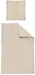 Irisette Mako-Satin Uni Bettw&auml;sche Set Uni Paris 8000 beige 135 x 200 cm + 1