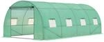 Outsunny Gew&auml;chshaus ca. 6 x 3 x 2 m Foliengew&auml;chshaus mit 8 Fenster,...