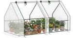 Outsunny Mini Gew&auml;chshaus Foliengew&auml;chshaus mit 2 Rollfenster,...