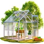 GARDEBRUK&reg; Gew&auml;chshaus Aluminium 3,6m&sup2; 190x190cm inkl. Dachfenster Tomatenhaus