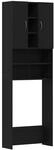 vidaXL Waschmaschinenschrank Schwarz Eichen-Optik 64x25,5x190 cm
