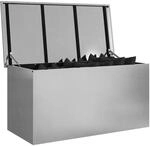 vidaXL Gartenlagerkissenbox Verzinkter Stahl 100 x 50,5 x 50 cm 220 L