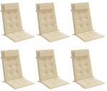 vidaXL Hochlehner-Auflagen 6 STK. Beige Oxford-Gewebe