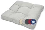 Beautissu Lounge Kissen Outdoor 50x50 cm Hellgrau &ndash; Bequemes Sitzkissen Gartenstuhl