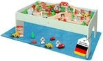 Coemo Spieltisch Gr&uuml;n inkl. Set 90-TLG. Holzeisenbahn, Motorikspielzeug - mit