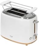 Adler Toaster Wei&szlig; f&uuml;r 2 Scheiben &ndash; Perfekt knuspriger Toast dank 6 Stufen &