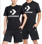 Converse Unisex T-Shirt, Star Chevron Tee, Regular Fit, Black, XXL