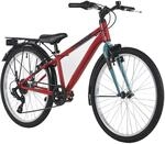 DACAPO Kinderfahrrad 24" Bobby 7 G&auml;nge RH 32 cm - Ab 8 Jahre (Rot)