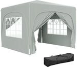 Outsunny Pavillon 3x3m, wasserabweisend Stabil Winterfest Pop-up Faltpavillon,...