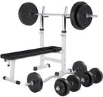 GORILLA SPORTS&reg; Hantelbank mit Hantelset - 38/70/100kg, Ablage, Dip-Station,