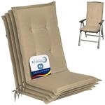 Beautissu 4er Set Gartenstuhlauflage f&uuml;r Hochlehner Gartenm&ouml;bel Sitzkissen 