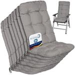 Beautissu 8er Set Hochlehner Auflagen Sitzpolster f&uuml;r Gartenst&uuml;hle Outdoor
