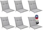 Beautissu 6er Set Niedriglehner Auflagen Sitzkissen f&uuml;r Garten Sitzauflage 