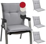 Beautissu 4er Set Niedriglehner Auflagen Sitzkissen Sitzpolster f&uuml;r Garten 