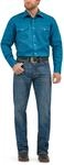 Wrangler Herren Western-Arbeitshemd Firm Finish - Blau (Dark Teal) - Large