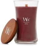 WoodWick Duftkerze mit knisterndem Docht | Gro&szlig;e Sanduhr-Kerze Rouge Oud | Lang