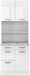 Vicco Buffetschrank R-Line, Wei&szlig; Hochglanz, 80 cm, AP Marmor, zur modularen