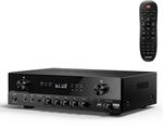 Donner Stereo Verst&auml;rker, 600 W Peak, 2-Kanal-Receiver mit Bluetooth 5.3, Phono,