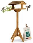 Moorland Vogelhaus mit St&auml;nder Wetterfest &ndash; Offenes Vogelfutterhaus Braun aus