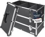 HMF 14661-02 Alu Werkzeugkoffer leer, 3 Etagen, 44 x 45 x 24 cm, schwarz