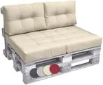 Beautissu Set Palettenkissen Outdoor 1x Sitzkissen 120x80cm & 2X R&uuml;ckenkissen