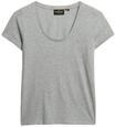 Superdry Damen Studios T-Shirt mit tiefem Ausschnitt Pfeffergrau Meliert 44