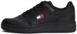 TOMMY JEANS Herren Cupsole Sneaker TJM Retro Basket Low Top, Schwarz (Black), 45