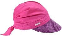 Seeberger Damen Sonnenhut Stroh-/Stoffcap, Einfarbig, Gr. one Size, Rosa (Beere)