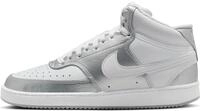 Nike Damen NikeCourt Vision Mid Sneaker, White/Metallic Silver, 38.5 EU
