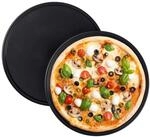 Relaxdays 4 x Pizzablech, rund, antihaftbeschichtet, Pizza & Flammkuchen,