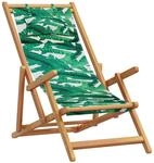 vidaXL StrandstuhL, Klappbar Gartenliege mit Kissen Armlehnen, Liegestuhl f&uuml;r...