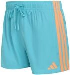 adidas Men's 3 Stripes Swim Shorts 3 INCH, Lucid Cyan/Lucid Orange, 3XL