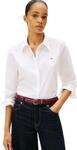 Tommy Hilfiger Damen Hemd Poplin Regular mit Spitzkragen, Wei&szlig; (Th Optic White), 36