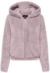 ONLY Damen Teddy Jacke ONLNewAnna kurze Kunstfelljacke 15300635 Violet Ice L