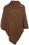KNIT FACTORY - Nicky Gestrickter Poncho - Damen Strickponcho mit Kragen - Mit Wolle -