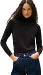 Tommy Jeans Damen Pullover Essential mit Rollkragen, Schwarz (Black), S