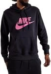 NIKE Herren-Sweatshirt mit Kapuze Club Schwarz, schwarz / rosa, M