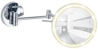 WENKO Power-Loc LED Wandspiegel Aura - mit hochwertigem Acrylrahmen, Befestigen ohne