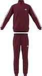 adidas Men's SPORTSWEAR BASIC 3 STRIPES FLEECE TRACKSUIT, active maroon/white, L