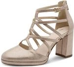 Tamaris Damen Pumps mit Blockabsatz, metallic, 39 EU