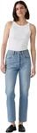 Levi's Damen Jeanshose 501 Crop High Rise, Straight Fit, Blau (Spark My Spurs),