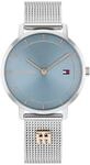Tommy Hilfiger Zwei-Zeiger-Quarzwerk-Uhr f&uuml;r Damen mit Silbernes