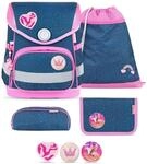 Belmil Compact mit Patches Schulranzen Set 5-teilig mit Brustgurt (405-41/AG/B/S)
