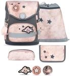 Belmil Compact mit Patches Schulranzen Set 5-teilig mit Brustgurt (405-41/AG/B/S)