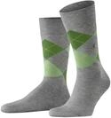 Burlington Herren Socken King M So Baumwolle gemustert 1 Paar, Grau Light Grey 3227,