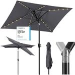 Sekey Aluminum Solar-Sonnenschirm mit LED-Beleuchtung 210x140cm, UV50+...