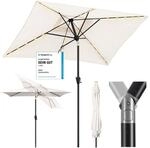 Sekey Aluminum Solar-Sonnenschirm mit LED-Beleuchtung 210x140cm, UV50+ Rechteckiger