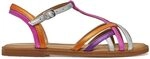 Geox J Karly Girl Sandal, Fuchsia/Silver, 35 EU
