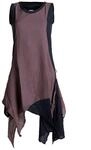 Vishes - Alternative Bekleidung - &Auml;rmelloses Zipfeliges Lagenlook Kleid/Tunika aus