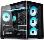 SAMA V60 Mid Tower PC-Geh&auml;use, Geschwungene Glasfront, 7&times;120mm ARGB PWM L&uuml;fter,
